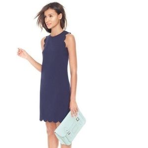navy blue shift dress-scalloped J. Crew shift dress